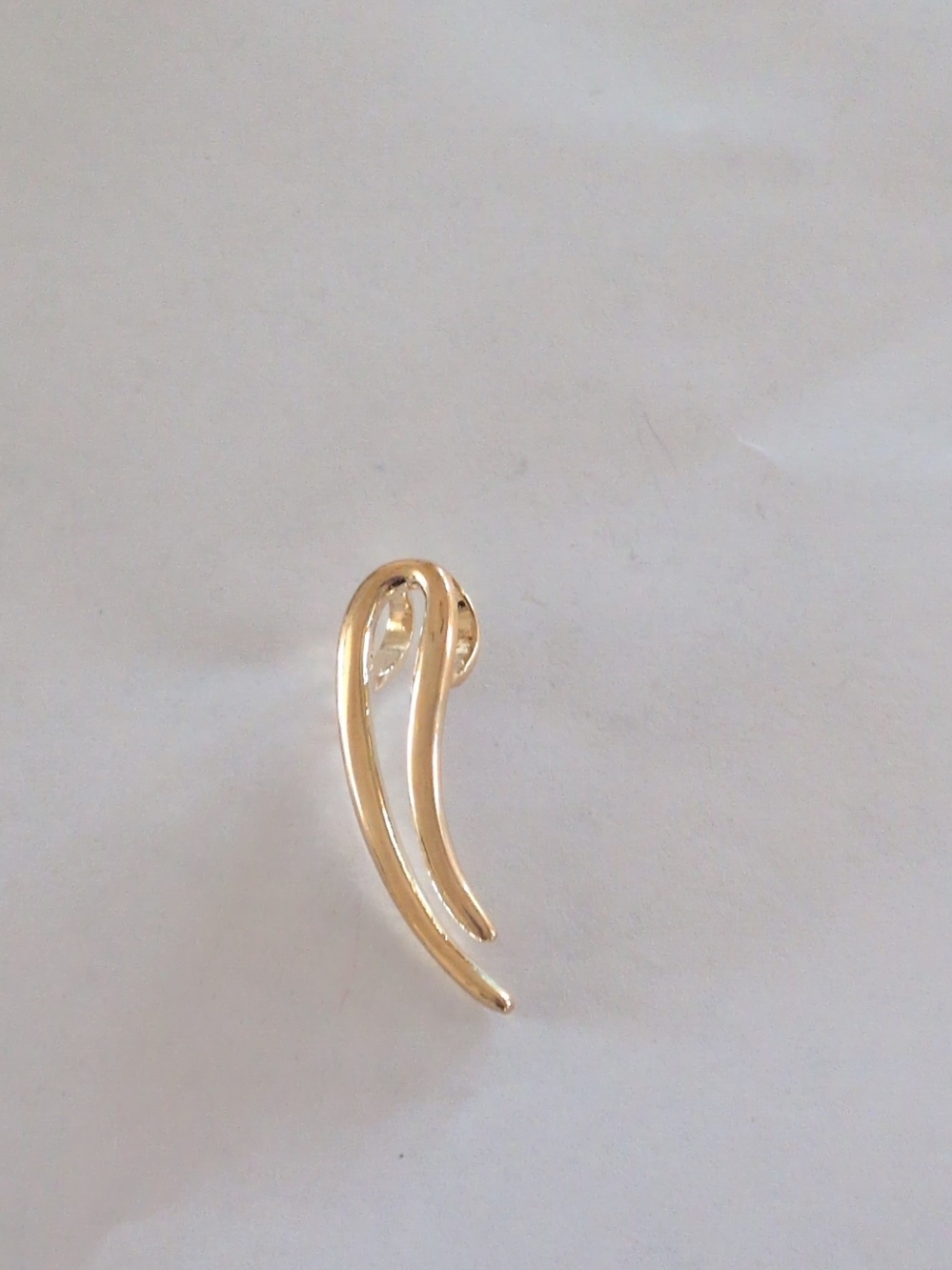 Gold-Tone Curved Pendant - Minimal Women's Jewelry